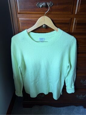 J. Crew Women's Extra Soft Crewneck Sweater in lime green